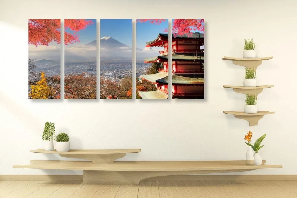 Quadri 5 pezzi – Autunno in Giappone