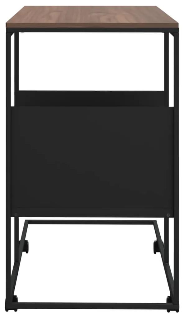 Tavolino con ruote nero 55x36x63,5 cm in legno multistrato
