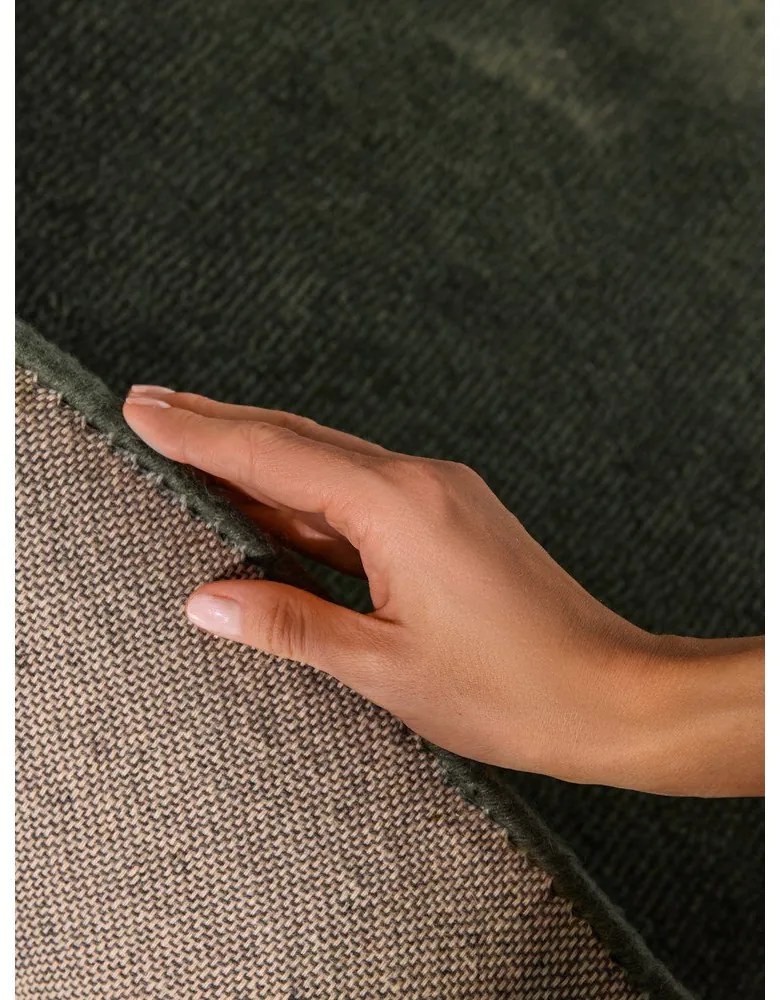 Tappeto rotondo verde scuro in misto lana tessuto a mano ø 160 cm Kari Organic – Villeroy&amp;Boch