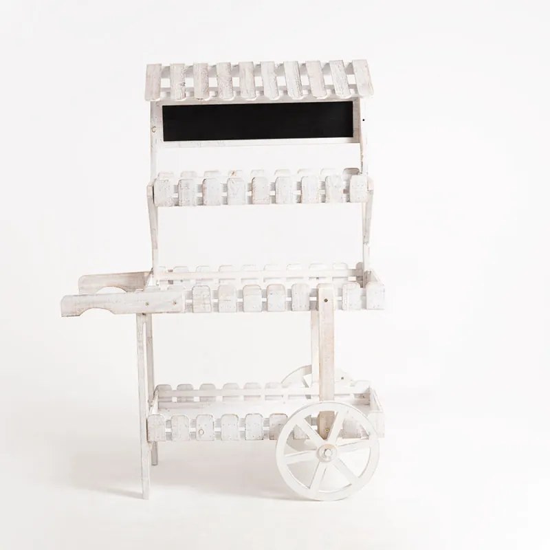 Carrello Candy Bar Kiwi Bianco Invecchiato