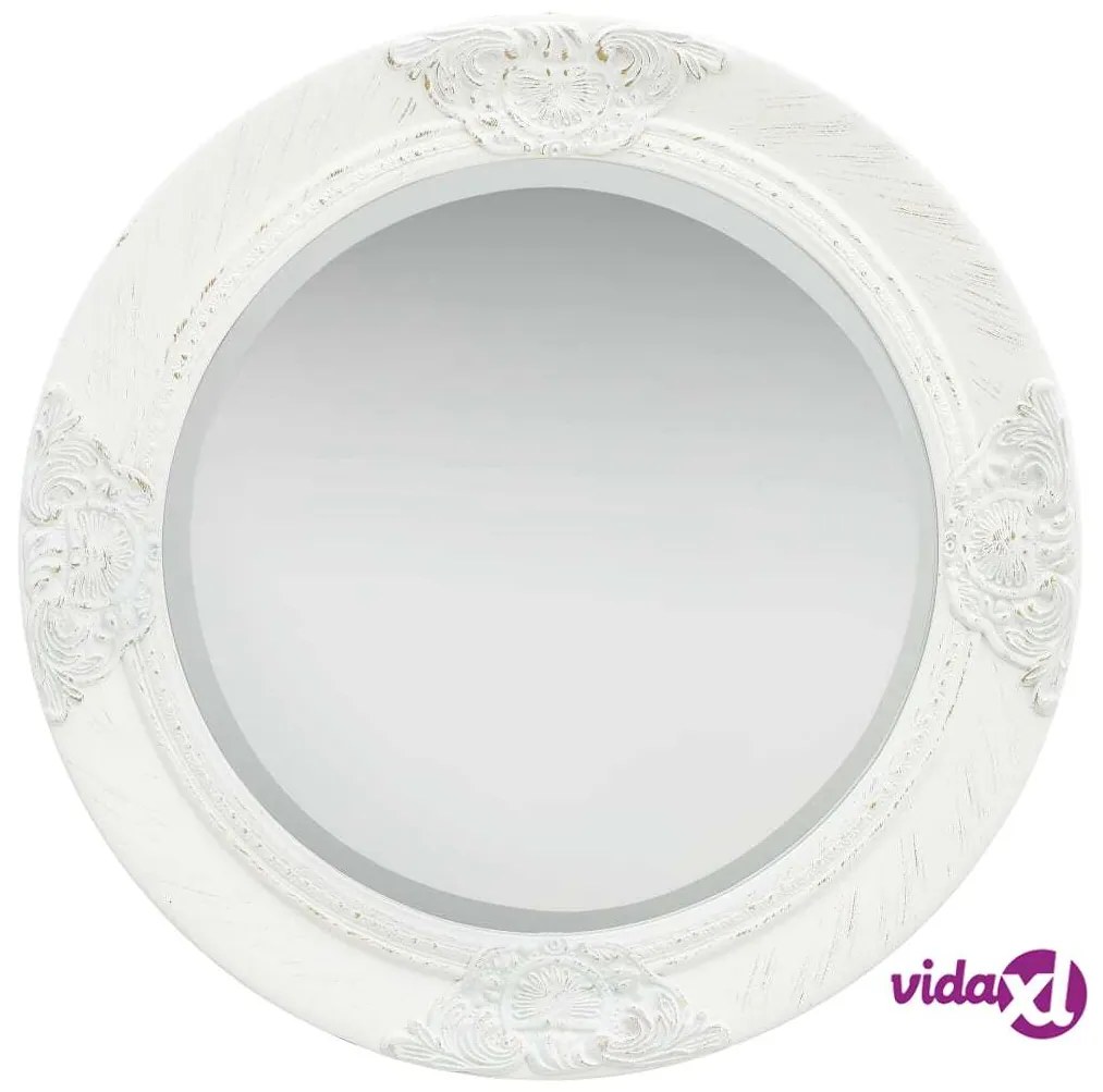 vidaXL Specchio da Parete Stile Barocco 50 cm Bianco