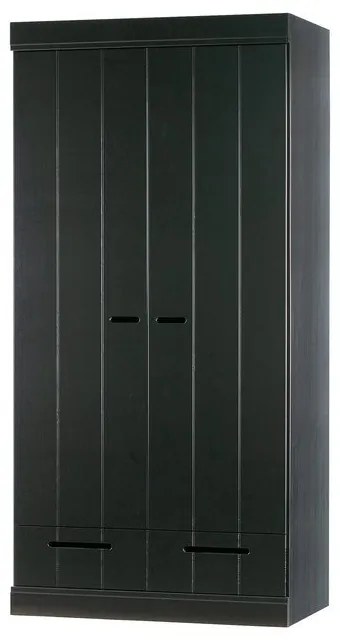 Armadio in pino nero 94x195 cm Connect - WOOOD