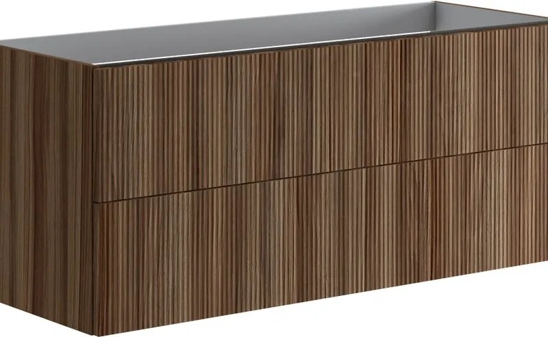 Mobile da bagno sospeso sotto lavabo Opera L 119.5 x H 50 x P 45.5 cm rovere cannettato, 2 cassetti