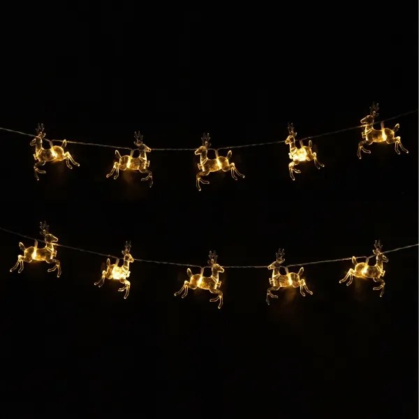 Aigostar - Catena luminosa LED natalizia 10xLED/3xAA 1,5m, luce calda, con renne