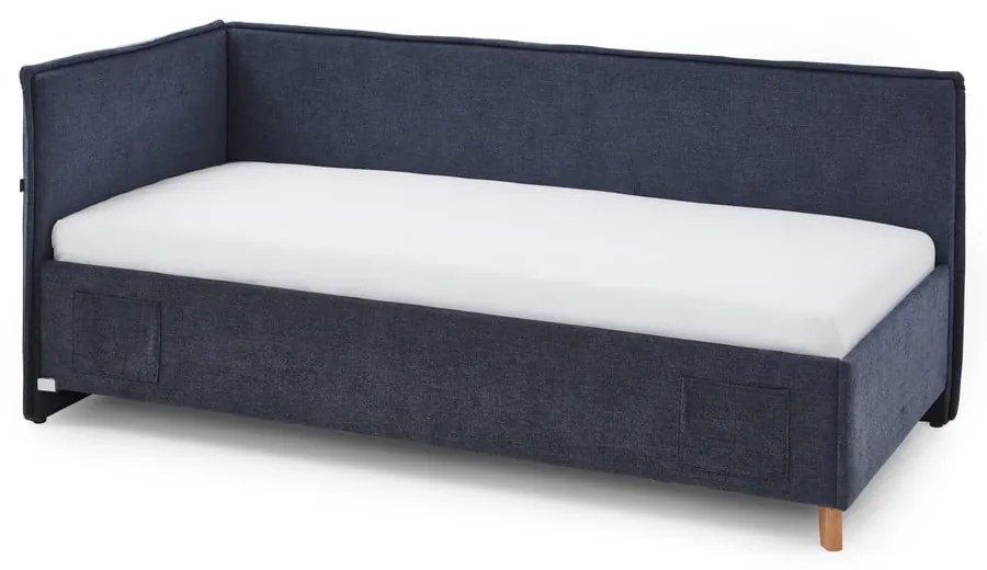 Letto da bambini con sponde blu scuro imbottito con contenitore con rete inclusa 120x200 cm Fun – Meise Möbel