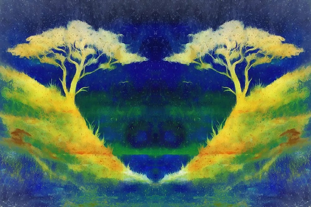 Carta da parati – Coppia di alberi magica