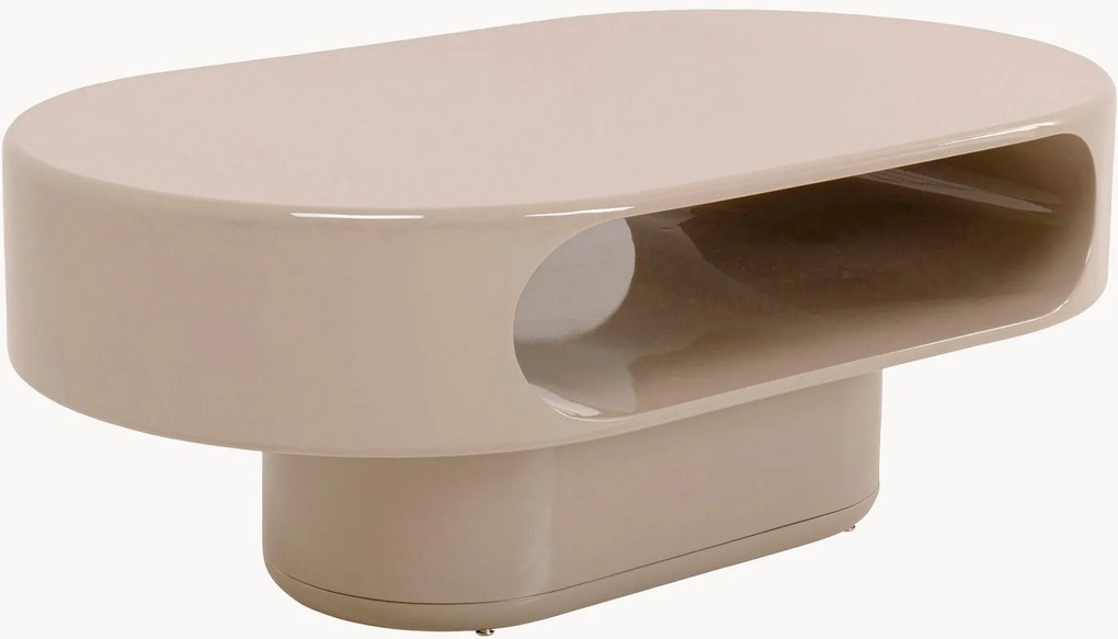 Tavolino ovale con ripiano Groove