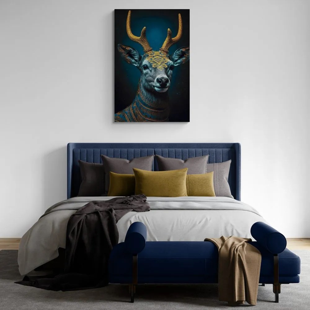 Stampa su tela – Cervo blu-oro
