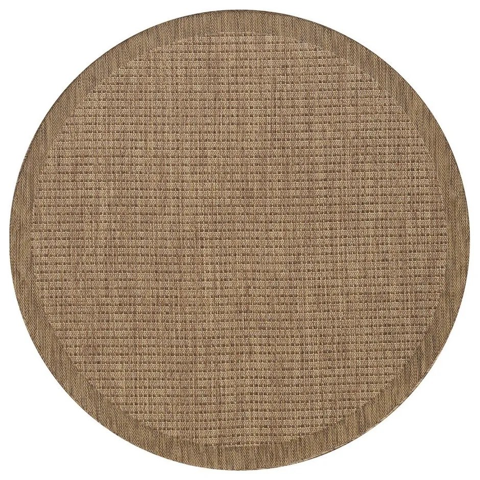 Tappeto da interno/esterno rotondo di colore naturale ø 120 cm Giza 1410 – Ayyildiz Carpets
