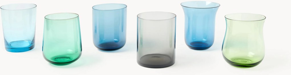 Set di 6 bicchieri in vetro soffiato Goblet