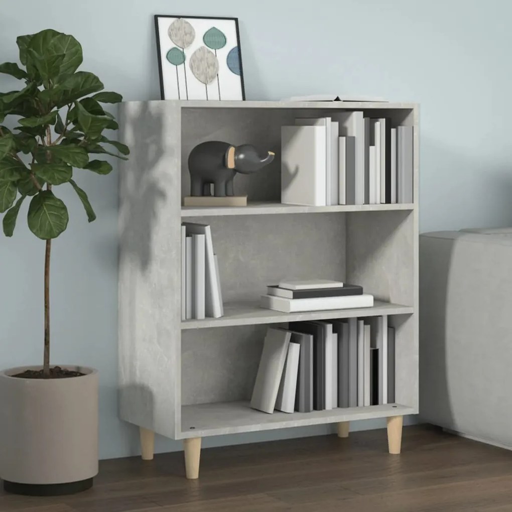 Credenza grigio cemento 69,5x32,5x90 cm in legno multistrato