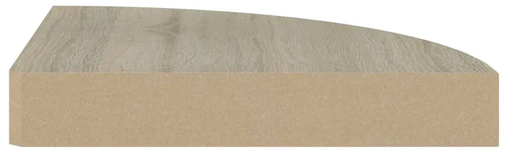 Scaffali angolari a parete 4 pz rovere 25x25x3,8 cm mdf
