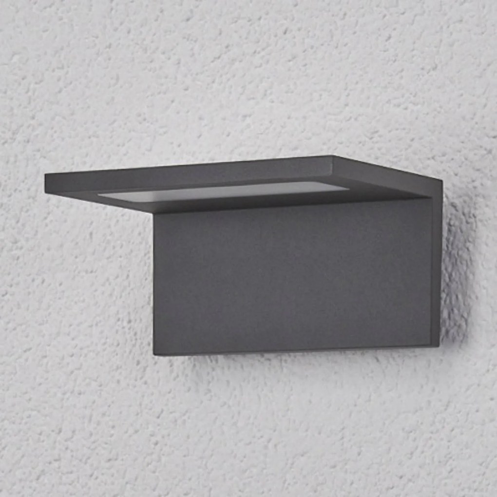 Applique da esterni a LED CANER Lucande, Nero, Alluminio, Moderno, Applique LED da esterni