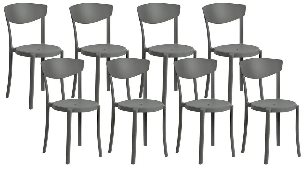 Set di 8 sedie da pranzo grigio scuro VIESTE Beliani