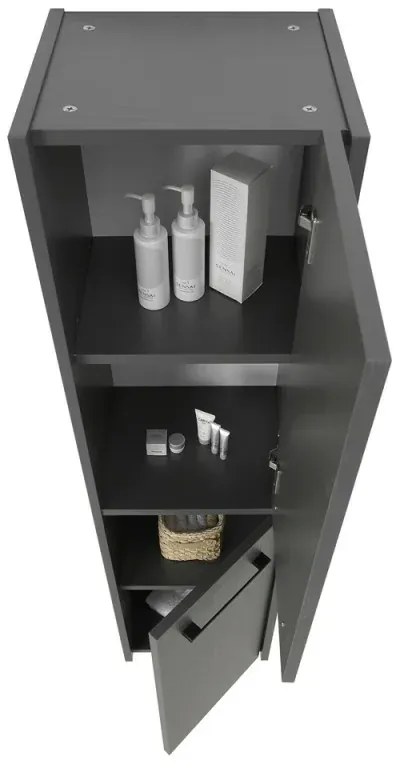 Colonna bagno sospesa 140 cm grigio effetto legno 2 ante soft-close Sofia