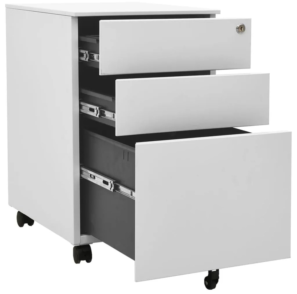 Schedario mobile grigio chiaro 39x45x60 cm in acciaio