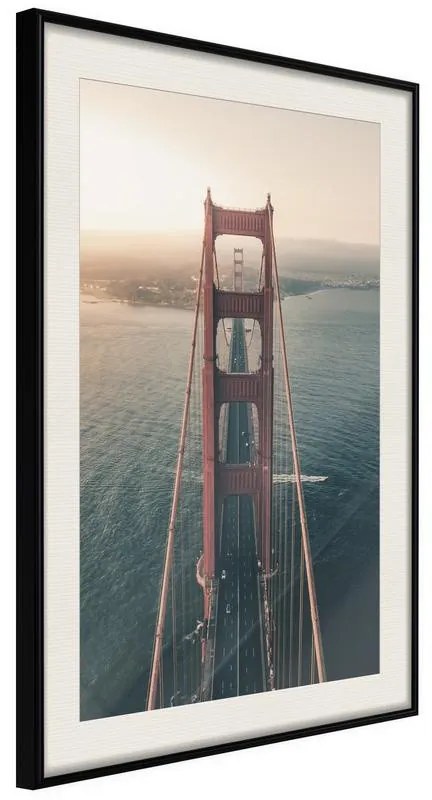 Poster  Bridge in San Francisco I  Cornice Quadri Cornice nera con pass-partout, Larghezza x Altezza Home decor 20x30