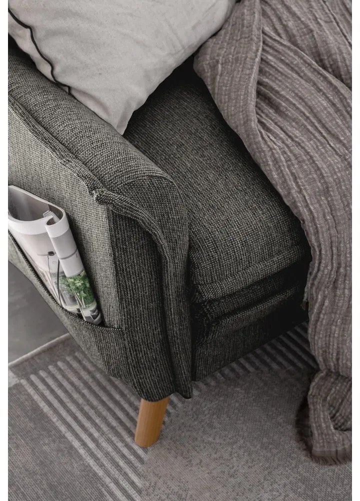 Divano letto angolare grigio scuro (angolo destro) Charming Charlie - Miuform