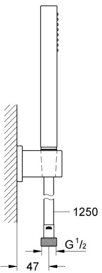GROHE 27702000 - Set doccia VITALIO START 100, getto singolo, 1250 mm, cromo lucido