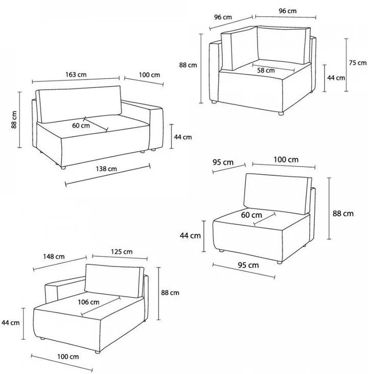 Divano angolare in velluto a coste grigio chiaro, angolo destro Nihad modular - Bobochic Paris