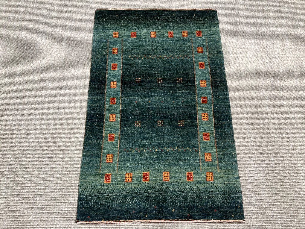 Loribaft Tappeto 130 x 80 Verde (Iran) Annodato A Mano