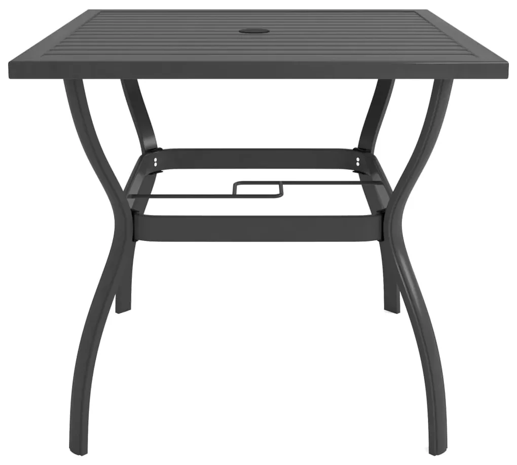 Tavolo da giardino antracite 81,5x81,5x72 cm in acciaio