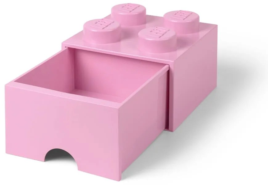 Scatola portaoggetti rosa chiaro quadrata - LEGO®