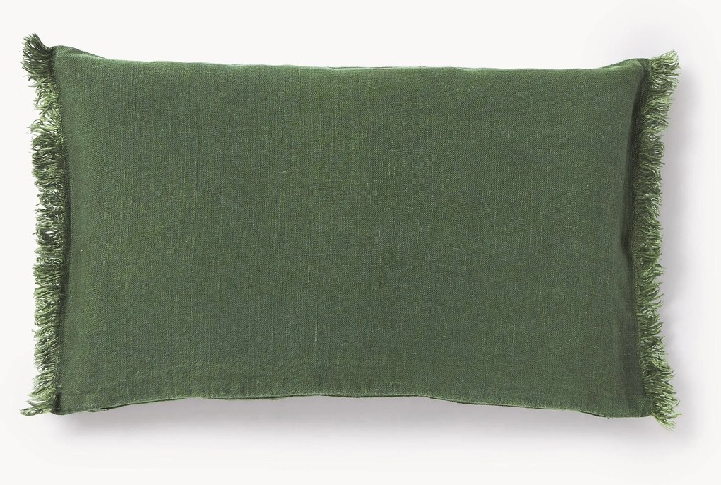 Copricuscino in lino con frange Luana