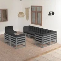 Set Divani da Giardino 8 pz con Cuscini Legno Massello Pino 3076716