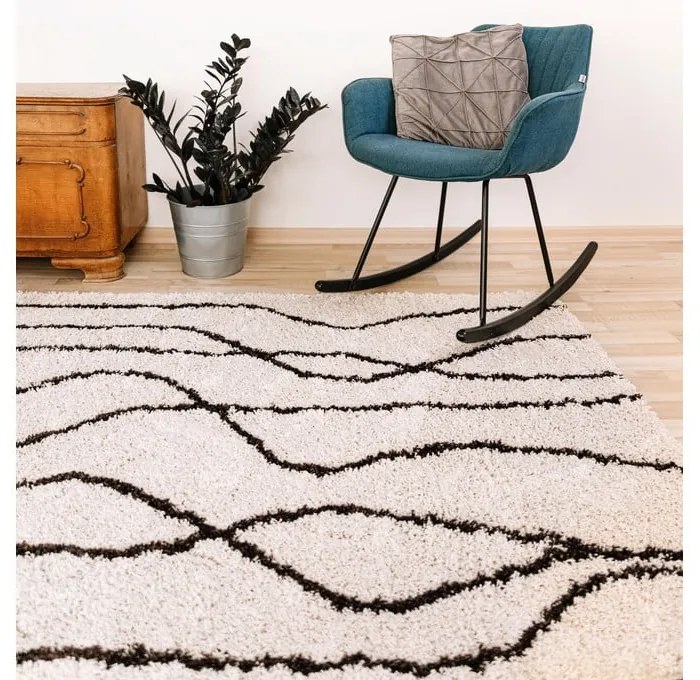 Tappeto bianco/nero 120x180 cm Routa – Universal