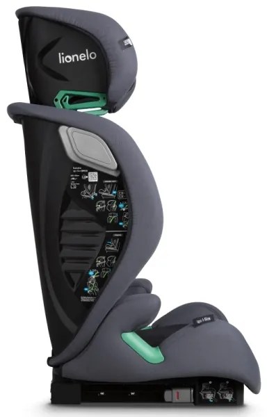 Lionelo - Seggiolino auto IGO i-Size 100-150 cm Grigio Grafite