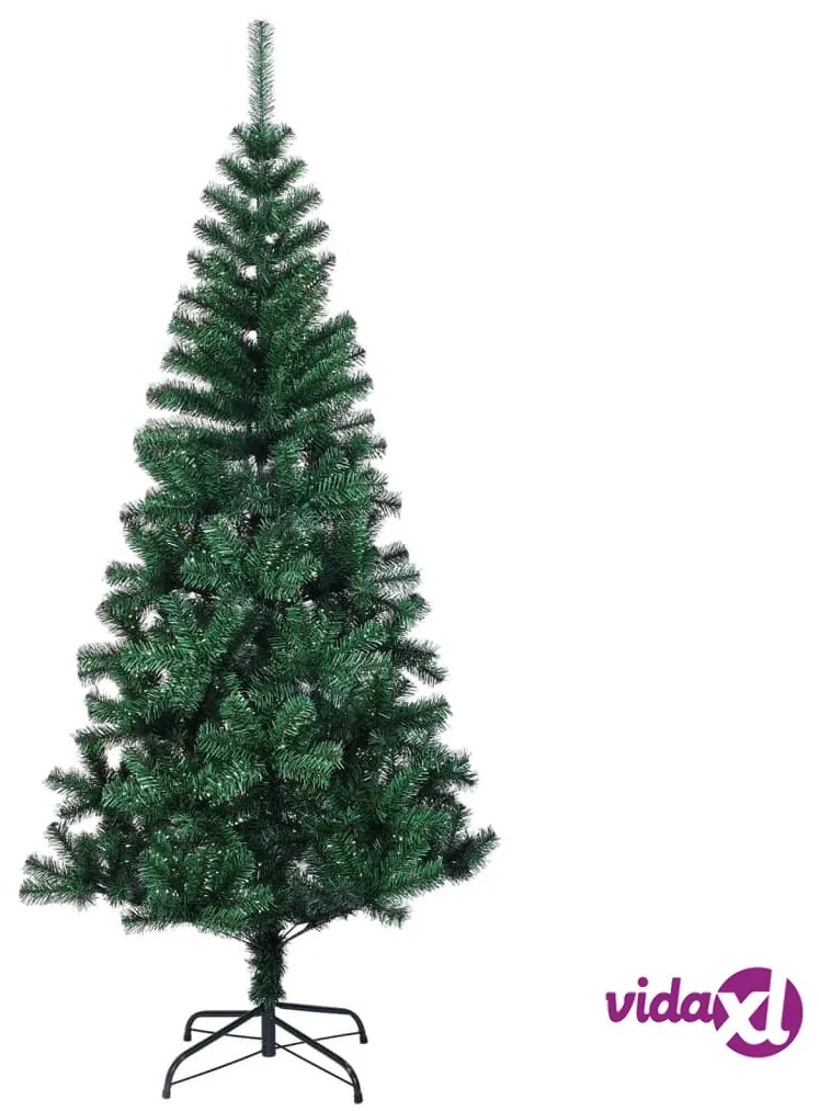 vidaXL Albero di Natale Artificiale Punte Iridescenti Verde 180 cm PVC