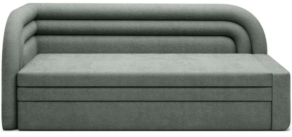 Divano verde allungabile/con contenitore con penisola a sinistra e rivestimento in ciniglia 223 cm Fabillo – ELTAP