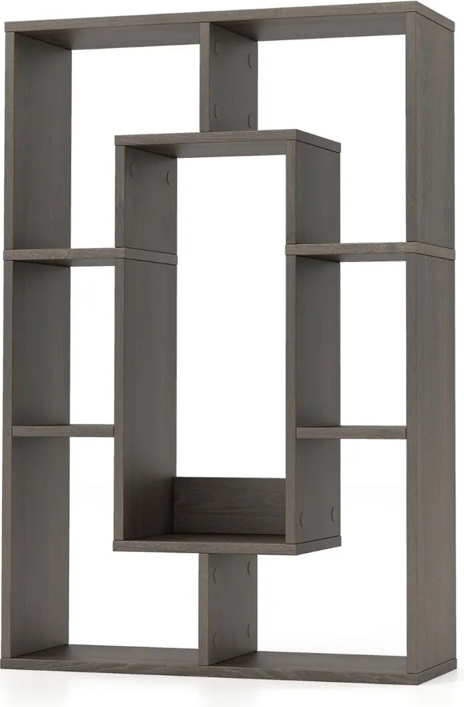 Costway Libreria geometrica a 7 cubi, Moderna scaffale aperto da pavimento con dispositivo anti-ribaltamento per studio 5 Colori