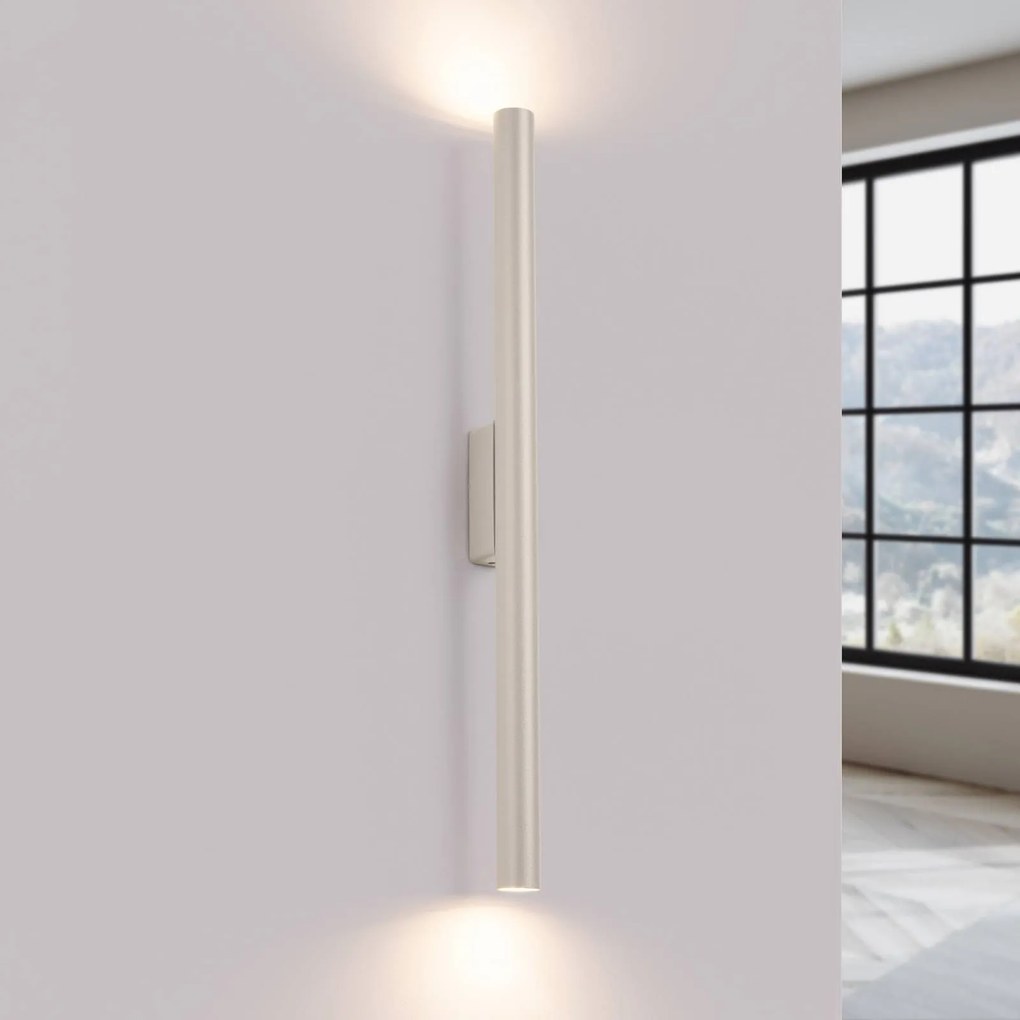 SOLLUX LIGHTING Applique Pastelo, beige, altezza 20 cm, acciaio, a 2 luci.