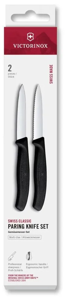 Victorinox - Set da 2 coltelli per verdure SWISS CLASSIC 8 cm, nero