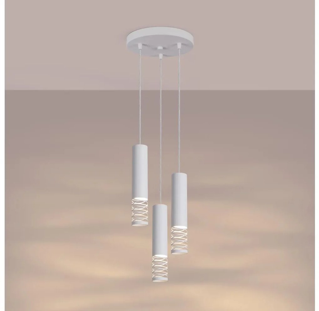 Sollux SL.1689 - Lampadario a sospensione con filo LAMI 3xGU10/10W/230V bianco