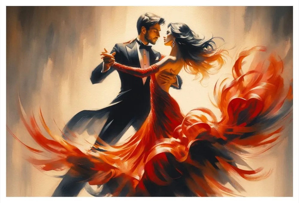 Quadro su tela – Danza in abbraccio di fuoco