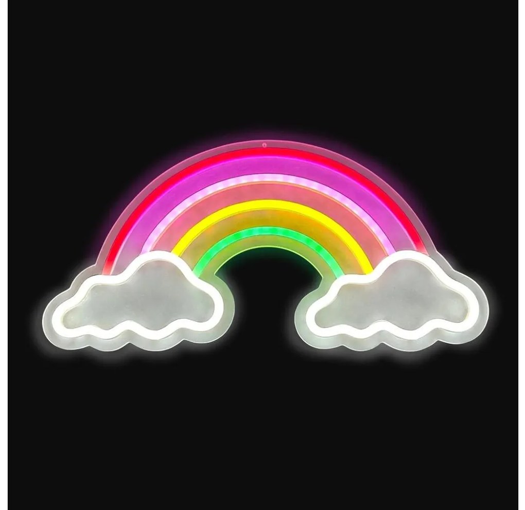 2Kids Toys - Decorazione da parete neon LED Arcobaleno con nuvole LED/5W/USB