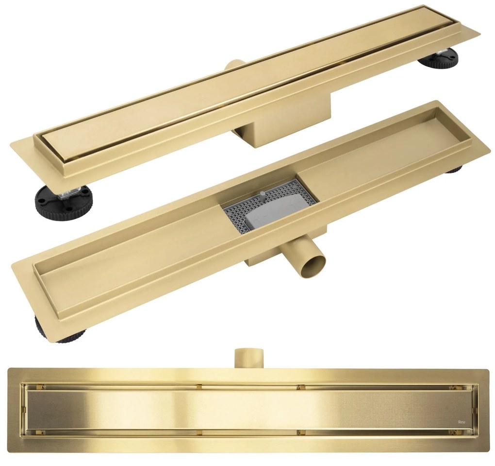 Scarico lineare Neox brush gold 90