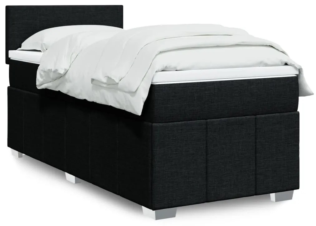 Giroletto A Molle Con Materasso Nero 100x200 Cm İn Tessuto /
