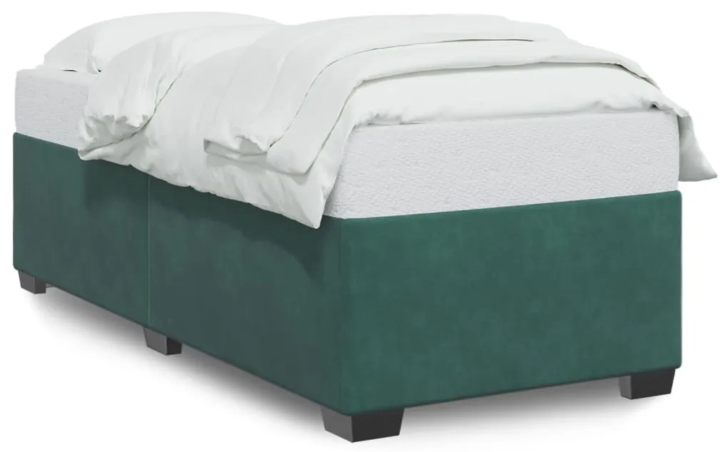 Giroletto Senza Materasso Verde Scuro 90x200 Cm İn Velluto /