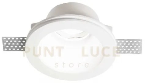 Samba round faretto da incasso 1 luce attacco gu10 d.12cm in gesso ...