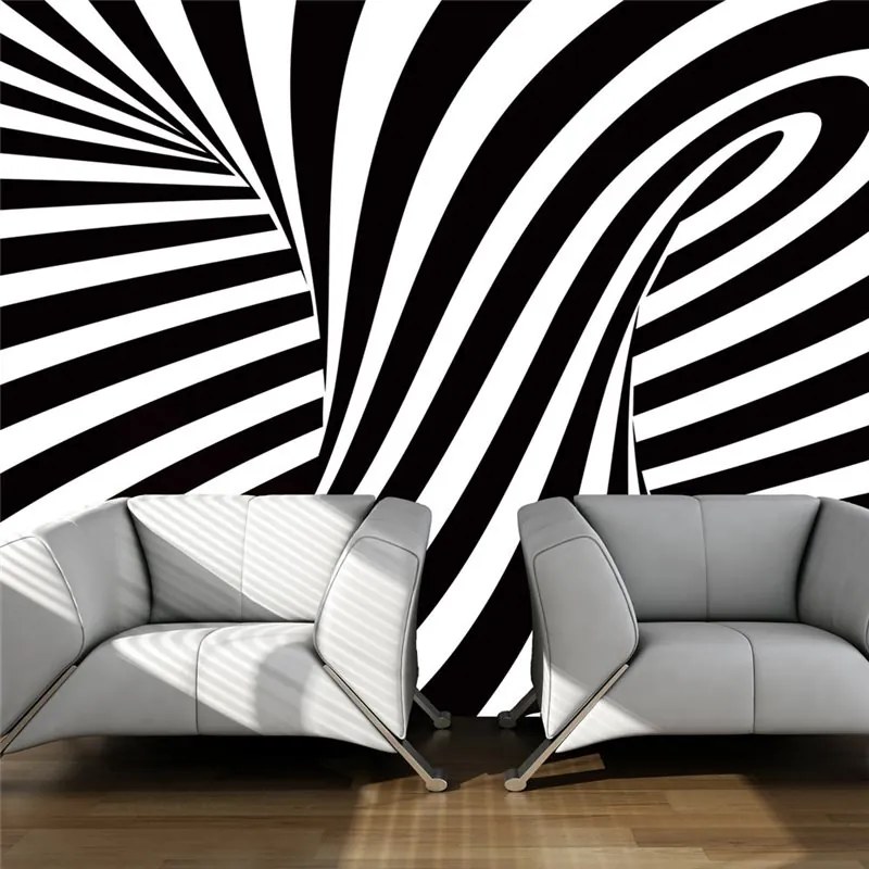 Fotomurale  op art: bianco e nero  Colore bianco e nero, Dimensioni e Misure 250x193