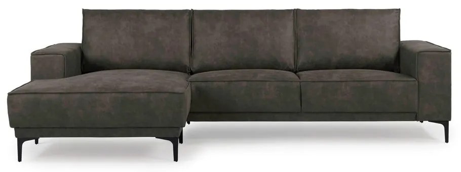 Divano angolare antracite in similpelle (angolo sinistro) Copenhagen - Scandic