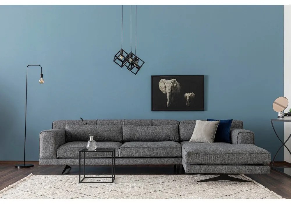 Divano angolare grigio scuro, angolo destro Jivago - Artie