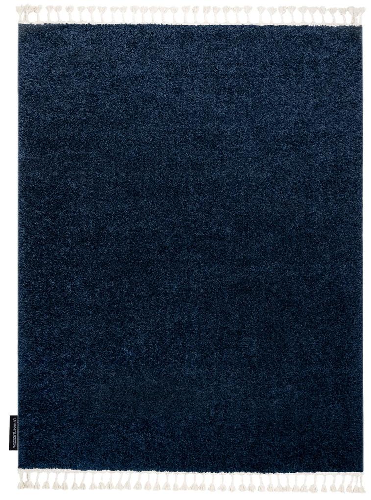 Tappeto BERBER 9000 blu scuro Frange berbero marocchino shaggy