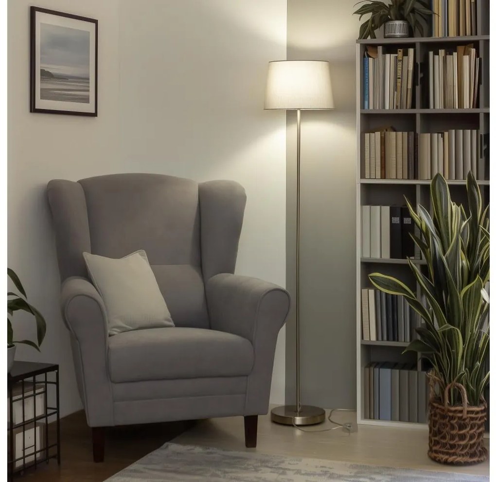 Brilagi - Lampada da terra LED CERIA 1xE27/40W/230V Ø 30 cm grigio/cromo opaco