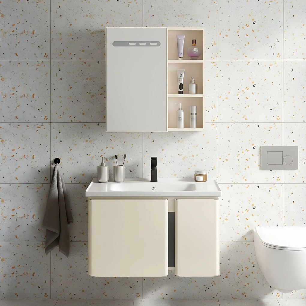 Set di mobili da bagno con lavabo Tula 60cm Beige