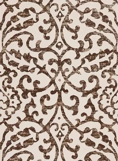 Nina Campbell Carta da parati Brideshead - Charcoal/ Ivory